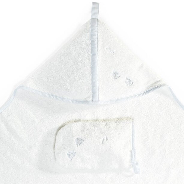 Stokke® Hooded Organic Cotton Towel Blue Sea