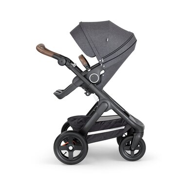 Stokke® Trailz™ Chassis Black Melange with Handle Brown