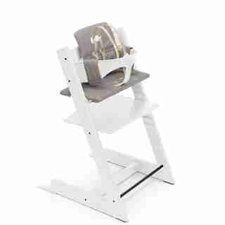 Tripp Trapp® High Chair and Cushion with Stokke® Tray, White/Icon Grey