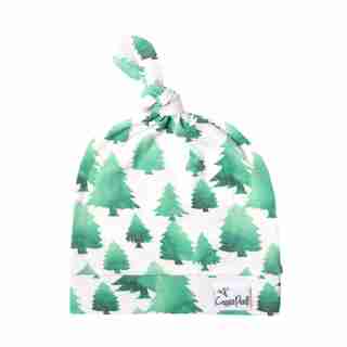 Copper Pearl Adjustable Top Knot Hat Stretchy Fabric Forest Newborn to 4 Months