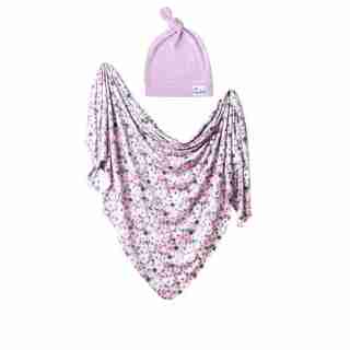 Copper Pearl Welcome Baby Swaddle and Hat Set Morgan