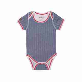 Juddlies Organic Cottage Short Sleeve Body Tee Lake Blue - Brand New Baby