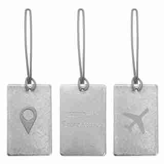 MY TAGALONGS ODYSSEY SET OF 3 LUGGAGE TAGS - SILVER