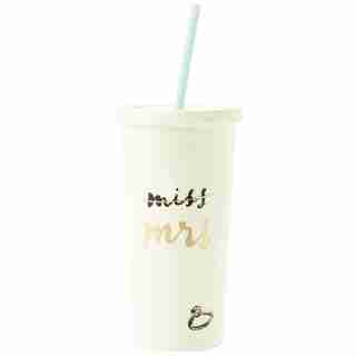Kate Spade New York© Miss-to-Mrs. Tumbler with Straw