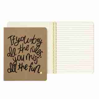KATE SPADE NEW YORK CONCEALED SPIRAL NOTEBOOK OBEY RULES