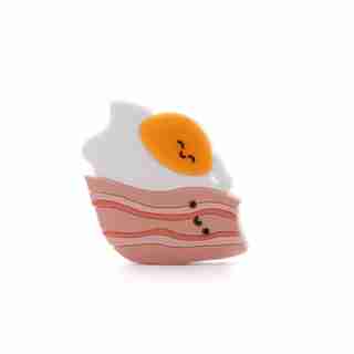 LOULOU LOLLIPOP SILICONE BABY TEETHER BACON AND EGG