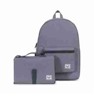 HERSCHEL SETTLEMENT SPROUT BACKPACK DIAPER BAG MID GREY CROSSHATCH