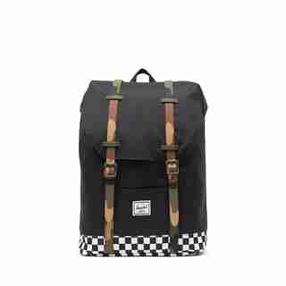 Herschel Retreat Youth Backpack Black and Checkers 5 to 7 Years