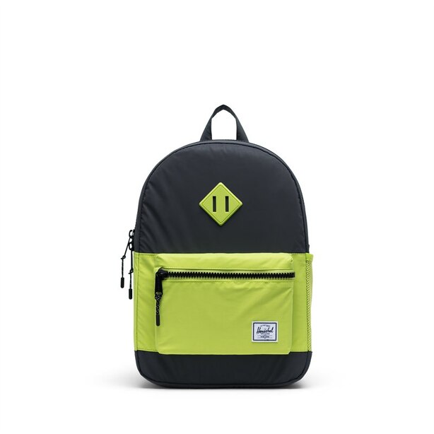 Herschel Heritage Youth Backpack Reflective Black/Lime Green