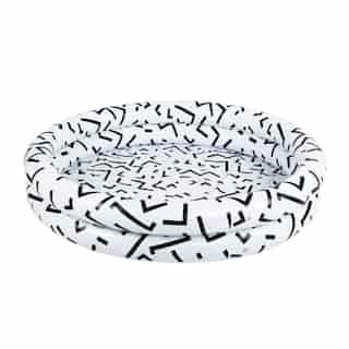 Inflatable 2 Ring Kiddie Pool, black/white