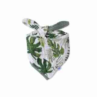 Little Unicorn Cotton Muslin Reversible Bandana Bib - Tropical Leaf