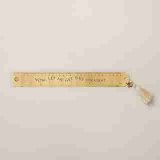 12-INCH RULER GOLD IVORY TASSEL
