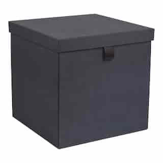 OUI X BIGSO LOGAN LARGE SQUARE STORAGE BOX CHARCOAL