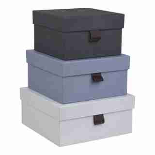 OUI X BIGSO TILLY NESTED STORAGE BOXES BLUE GREY SET OF 3