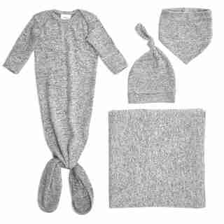 aden + anais Snuggle Knit Newborn Gift Set - Heather Grey