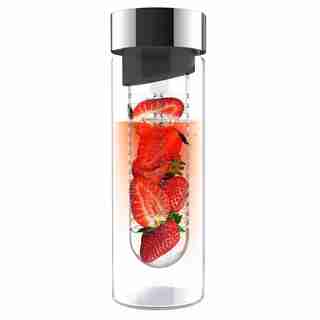 Pure Flavour It 2 Go Glass Water Bottle - Silver