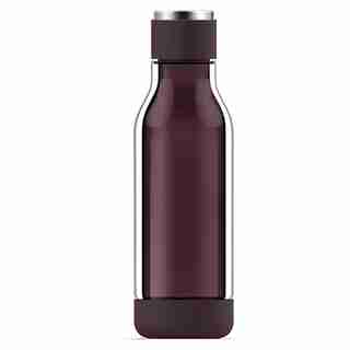 ASOBU INNER PEACE GLASS WATER BOTTLE - BURGUNDY