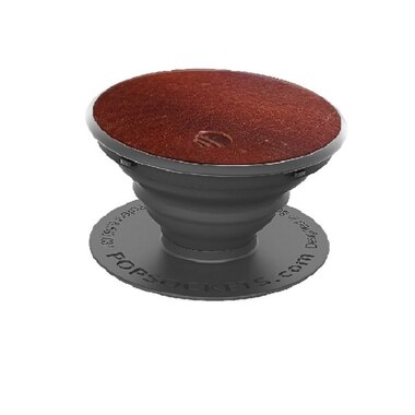 POPSOCKETS PHONE/TABLET STAND, MOUNT & GRIP - BROWN VEGAN LEATHER