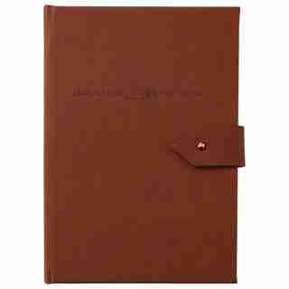 LEATHERETTE BUTTON JOURNAL SMALL FORMAT BROWN TREE LEAVES