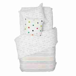 ALPHABET & WIDE STRIPE RAINBOW DUVET, FULL SIZE