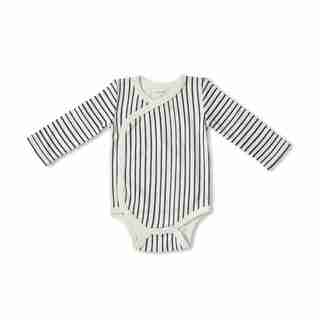 STRIPES AWAY KIMONO ONE PIECE - INK 3-6 MONTHS