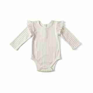 STRIPES AWAY RUFFLE ONE PIECE - PETAL 3-6 MONTHS