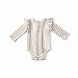 Stripes Away Ruffle One Piece - Pink - Size 3 - 6 Months