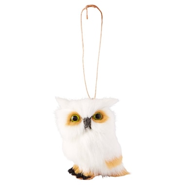 Glitterville® Faux Fur Baby White Owl Ornament