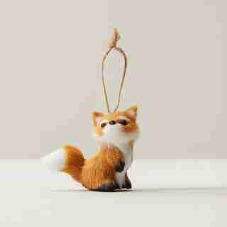 Glitterville® Faux Fur Baby Fox Ornament