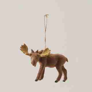 Glitterville® Faux Fur Moose Ornament