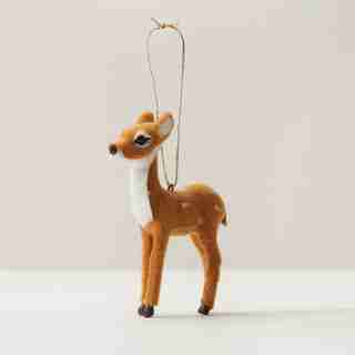 Glitterville® Faux Fur Ornament - Deer