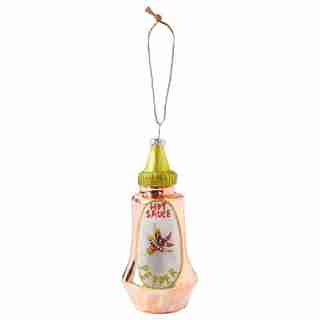 XMAS HOT SAUCE GLASS ORNAMENT
