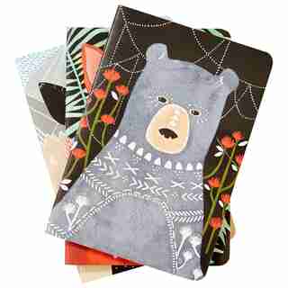 Set of 3 Notebooks Woodland Creatures