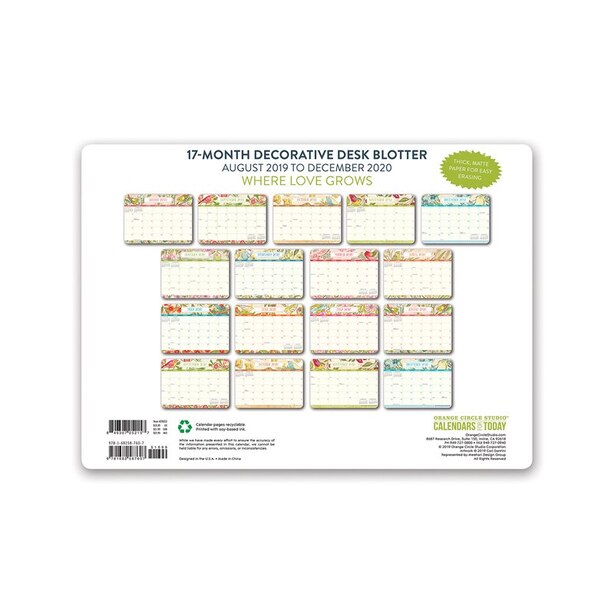 2020 Decorative Desk Blotter Where Love Grows By Studio Oh Wall