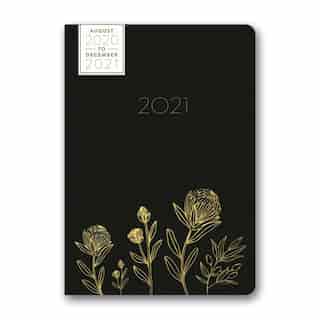 2020-2021 17-Month Planner Black/Gold Floral