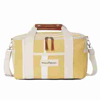 BUSINESS & PLEASURE PREMIUM COOLER BAG VINTAGE YELLOW STRIPE