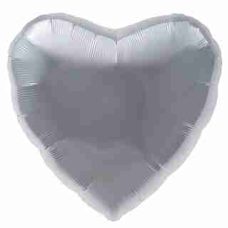 18" Helium Heart Balloon Silver