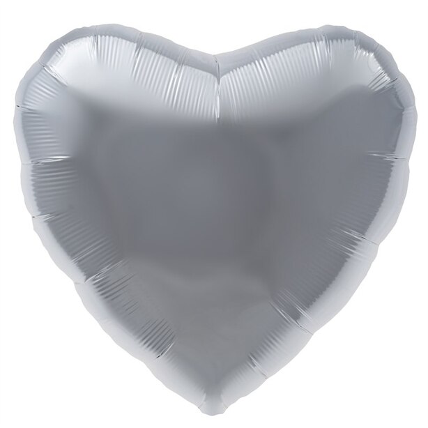 18 Helium Heart Balloon Silver By Northstar Balloons Party