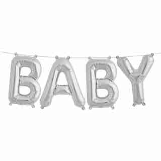 13.5" BABY Balloon Kit Silver