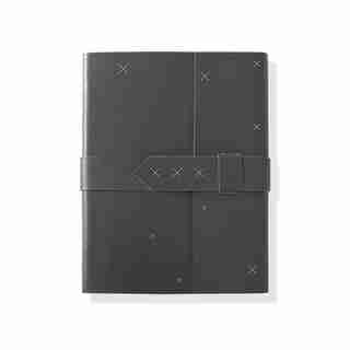 Embroidered Wrap Journal Charcoal