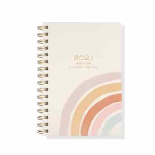 2020-2021 17-Month Medium Spiral Agenda Rainbow