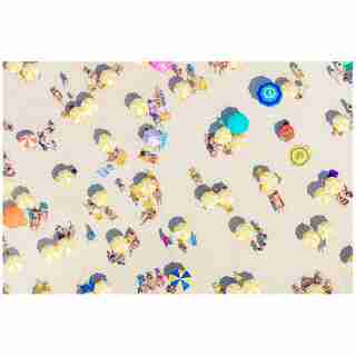 grey Malin Yellow Umbrellas Fine Art Print – 17" x 11.5"
