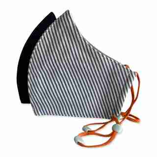 Happy 2pk Kids Non-Medical Face Mask Navy Stripe