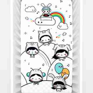 Rookie Humans Party In My Crib Fitted Crib Sheet