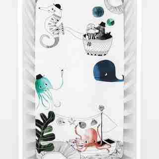 Rookie Humans Mini Crib Sheet Underwater Love