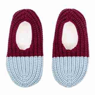 Verloop Colourblock Rib Slipper Stne Blu Wine M/L