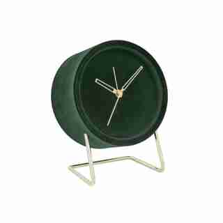 Karlsson Lush Velvet Alarm Clock - Dark Green