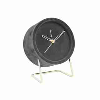 Karlsson Lush Velvet Alarm Clock - Grey