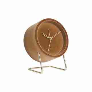 Karlsson Lush Velvet Alarm Clock - Caramel Brown