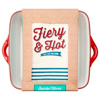 Jamie Oliver Square Terracotta Dish with Oven Mitt